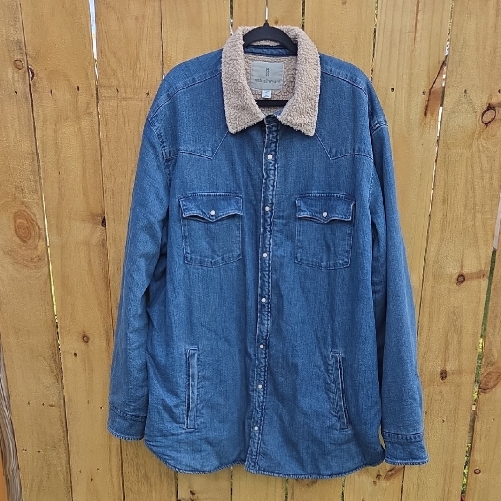 MUTUAL WEAVE Men's Sherpa Lined Jean Jacket Sz. 2XL Tall